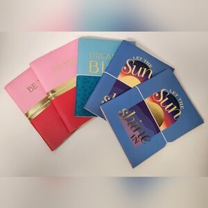 Bundle of 5 Inspirational Notebook Diary Journals 6" X 8" Elastic Closure